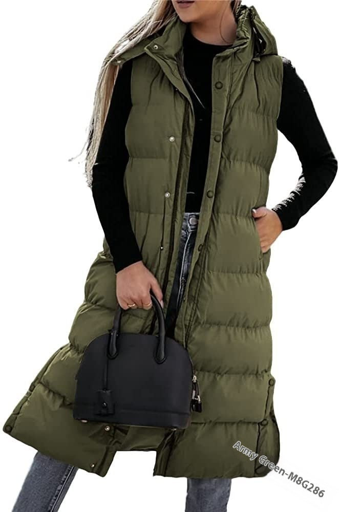 Valenzora | Ärmellose, legere Steppjacke mit Kapuze und Reißverschluss