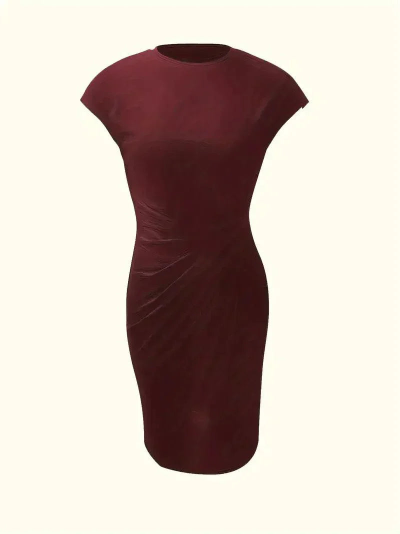 Valenzora | Stylish slim dress with round neckline