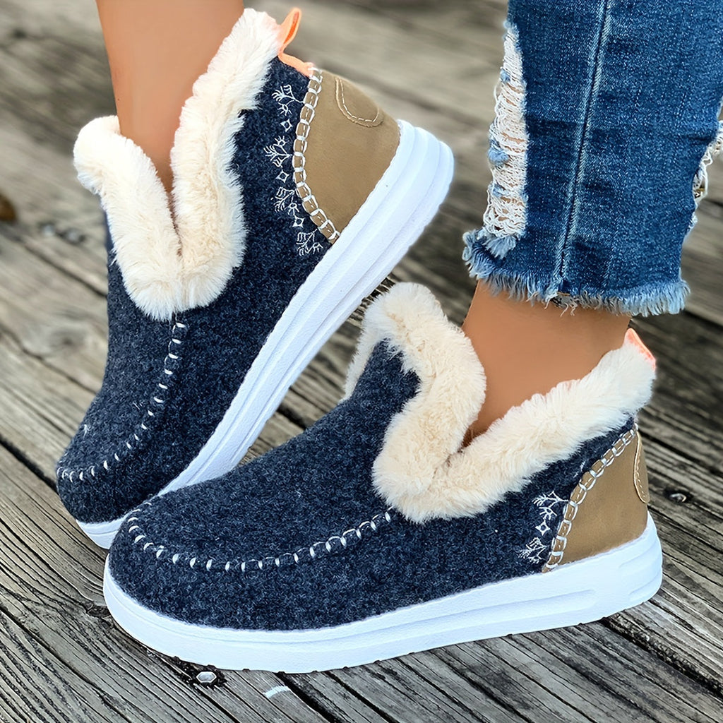 Valenzora | Kuschelige Winterpantoffeln für Damen: Fleecefutter, PU-Sohle und weiche Stoffkonstruktion