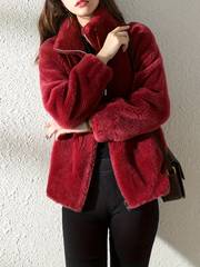 Teddy coat with drawstring