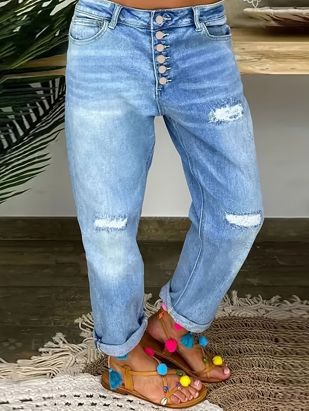 Valenzora | Damen-Stretchjeans in verwaschenem Blau