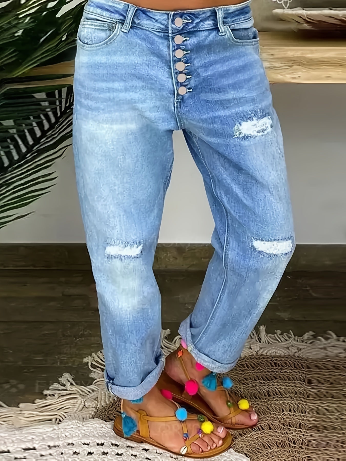 Valenzora | Damen-Stretchjeans in verwaschenem Blau