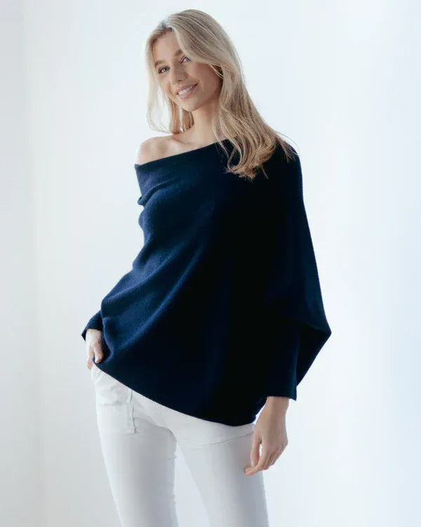 Valenzora | Asymmetrischer Damenpullover mit eleganter Drapierung