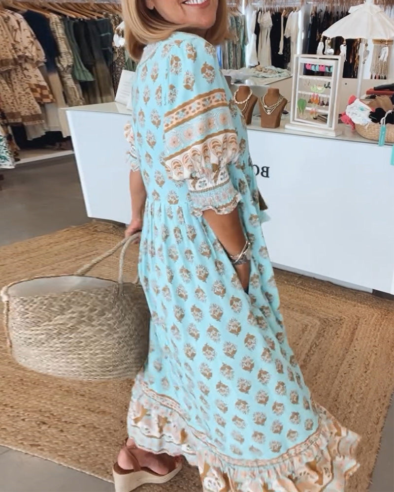 Valenzora | Boho Half-Sleeve Dress