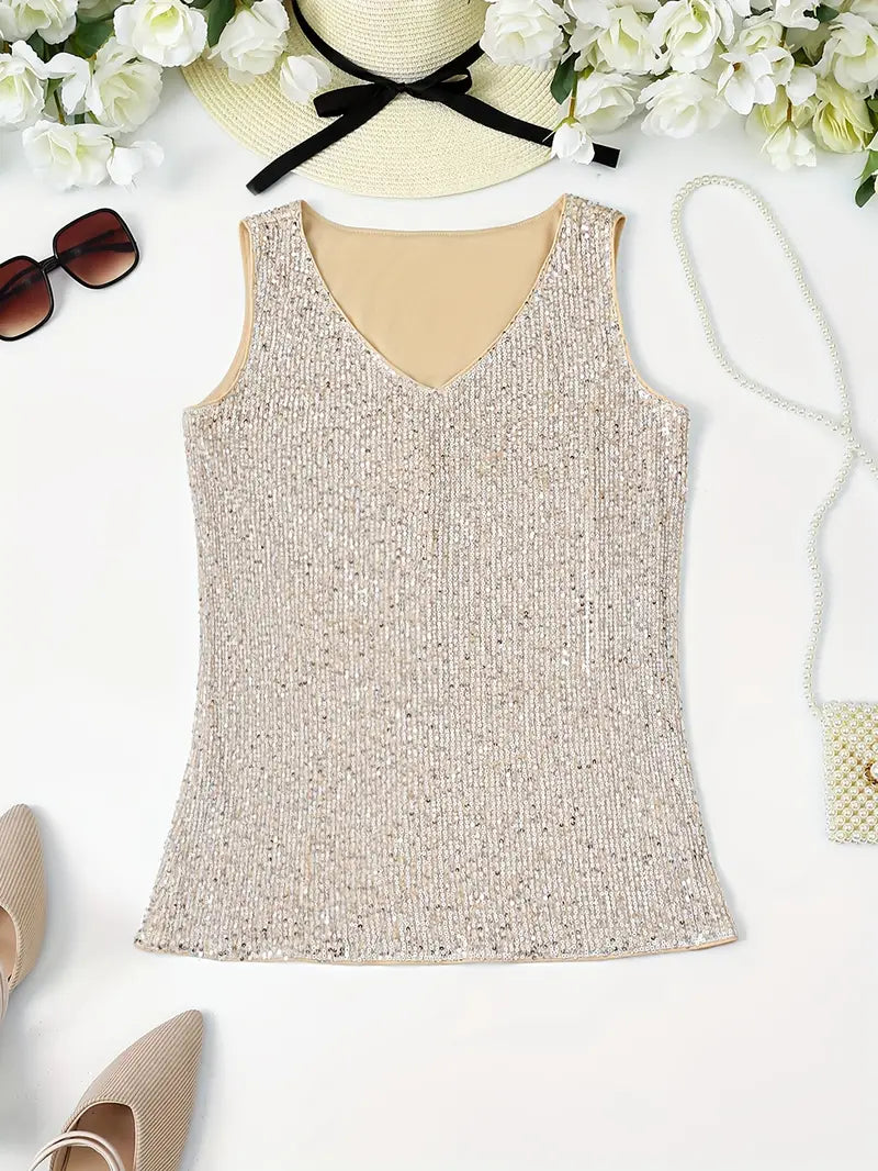 Valenzora | Elegantes, ärmelloses Top mit Pailletten