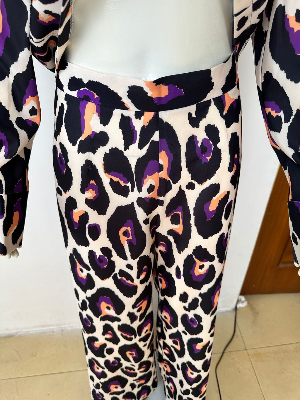 Valenzora Freizeitanzug mit kurzen langen Ärmeln und hoher Taille, weite Hose