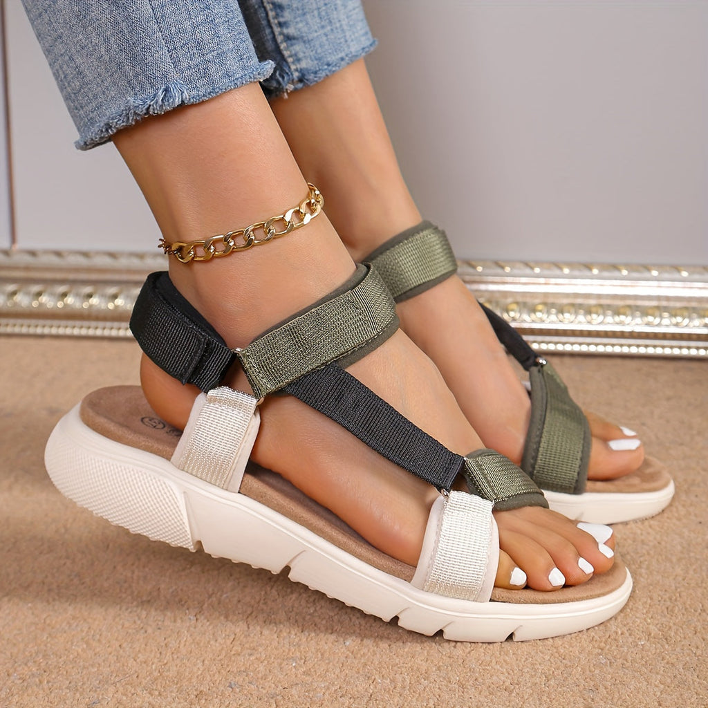 Valenzora | Damen-Sandalen: Colour-Block, rutschfest, elegant, leicht, Outdoor, Sommer