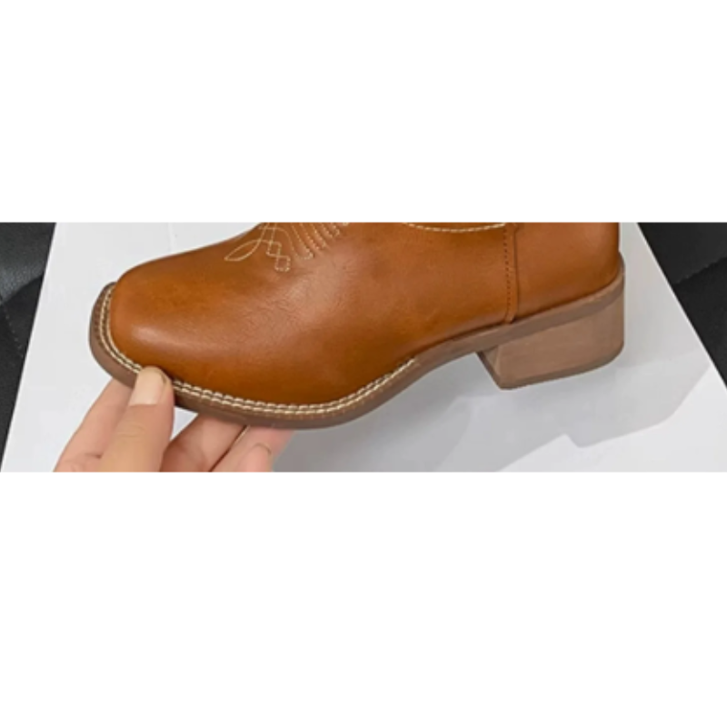 Valenzora | Westernstiefel für Damen mit spitzer Zehenpartie und Blockabsatz, Cowboystiefel für Damen