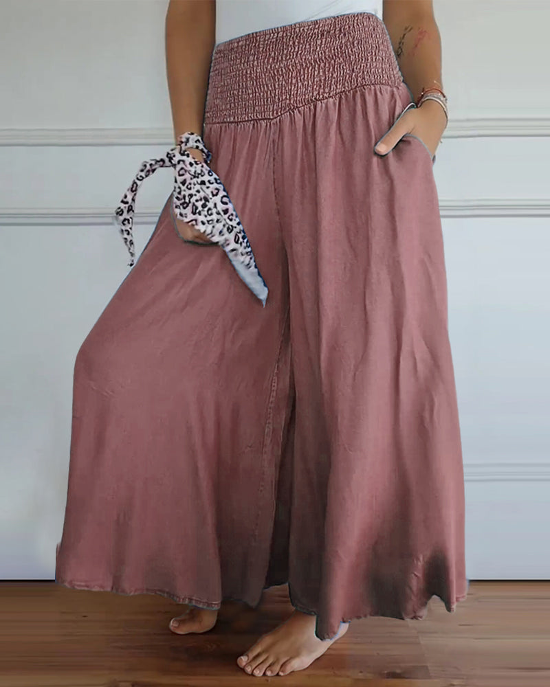 Valenzora | Trousers with elasticated waistband and wide legs
