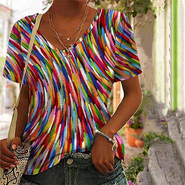 Valenzora | Lässiges farbenfrohes T-Shirt