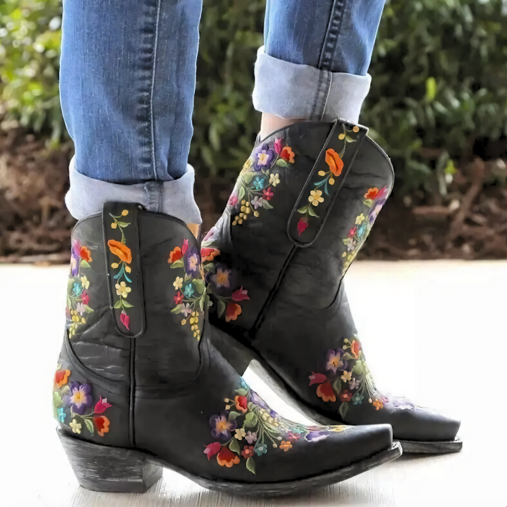 Valenzora | Wetterfeste Vintage-Cowgirl-Stiefel
