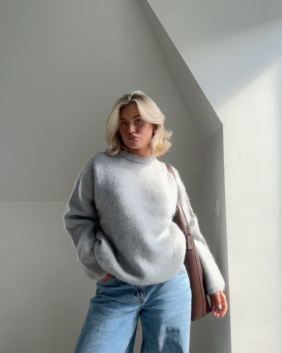 Valenzora | Mohair blend pullover with round neck
