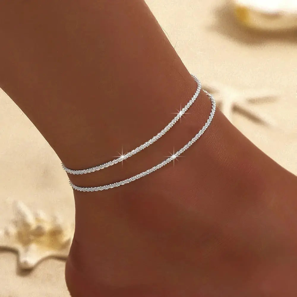 Valenzora | Chic Silver/Gold Double Anklet