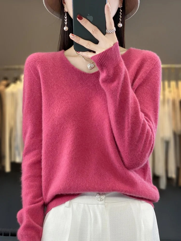 Valenzora | Women's Cashmere Pullover, Elegant V-neck, Soft & Comfortable