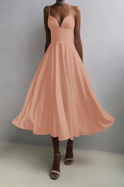 Valenzora | Elegantes Midikleid mit Spaghettiträgern für besondere Anlässe