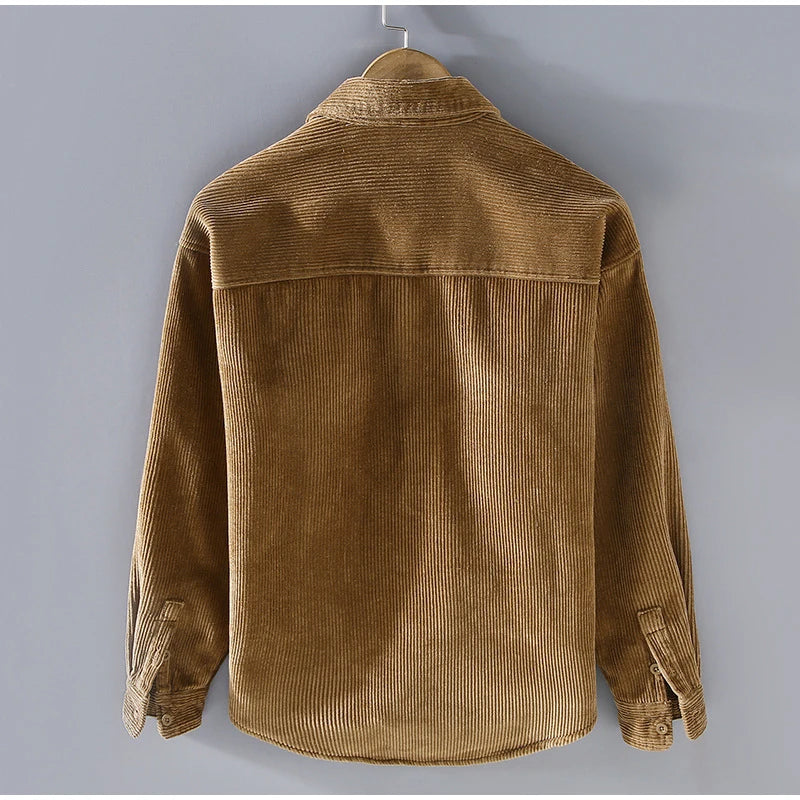 Valenzora | Casual long-sleeved corduroy shirt with pockets