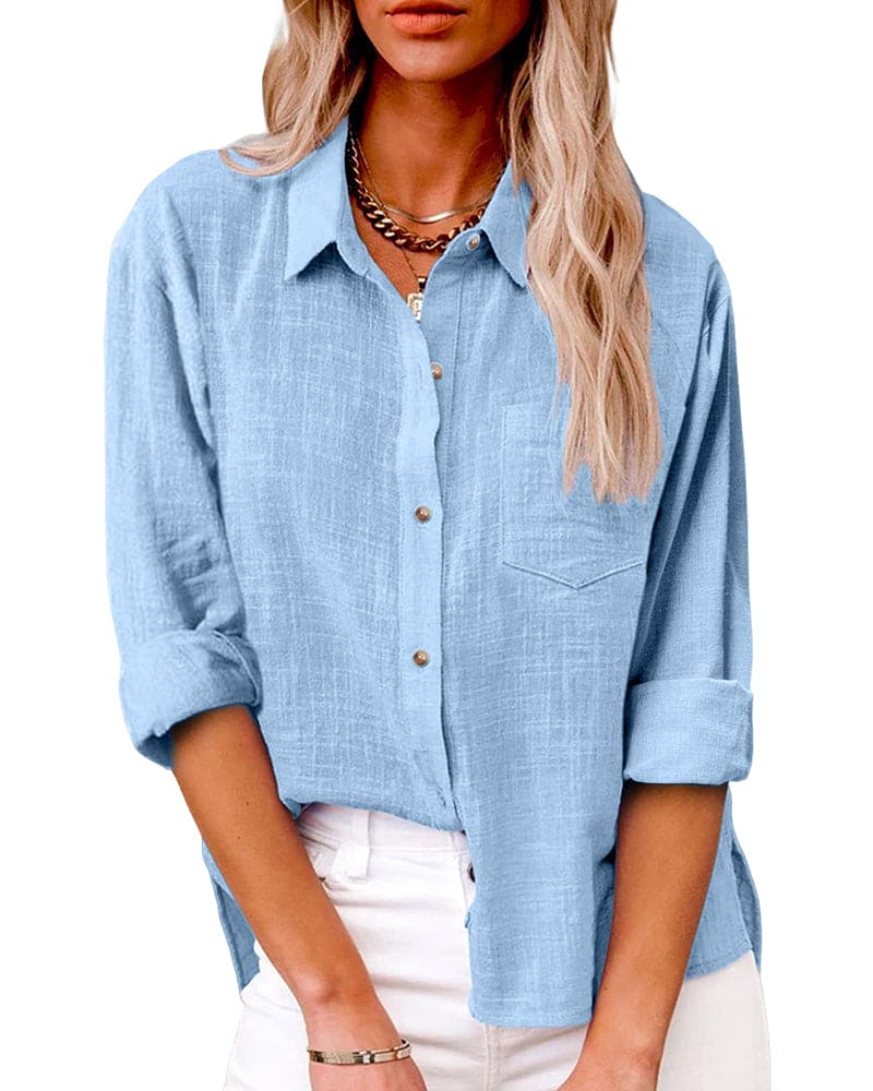 Valenzora | Long-sleeved linen shirt for women
