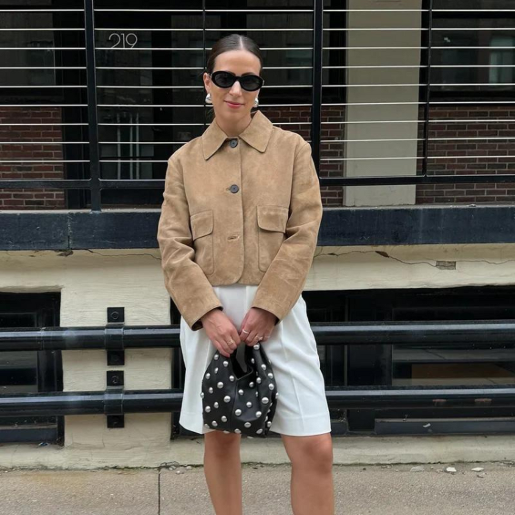 Valenzora | Beige Lederjacke