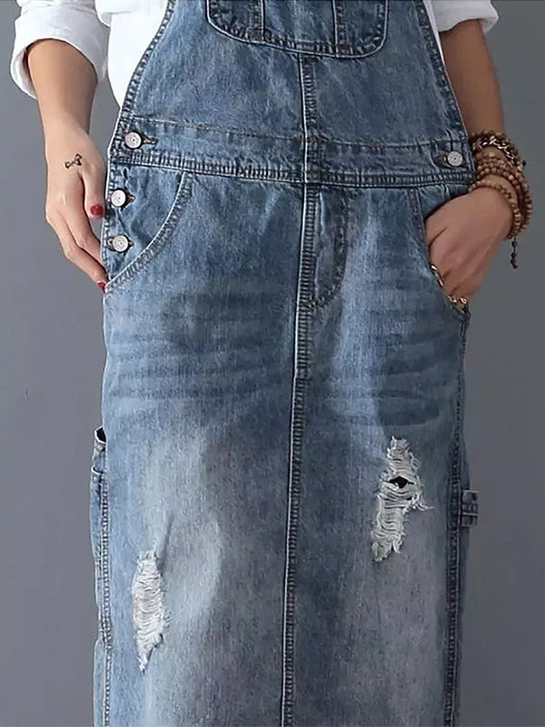Valenzora | Casual denim pinafore dress