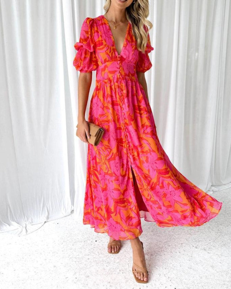 Valenzora | Pinkes Maxikleid
