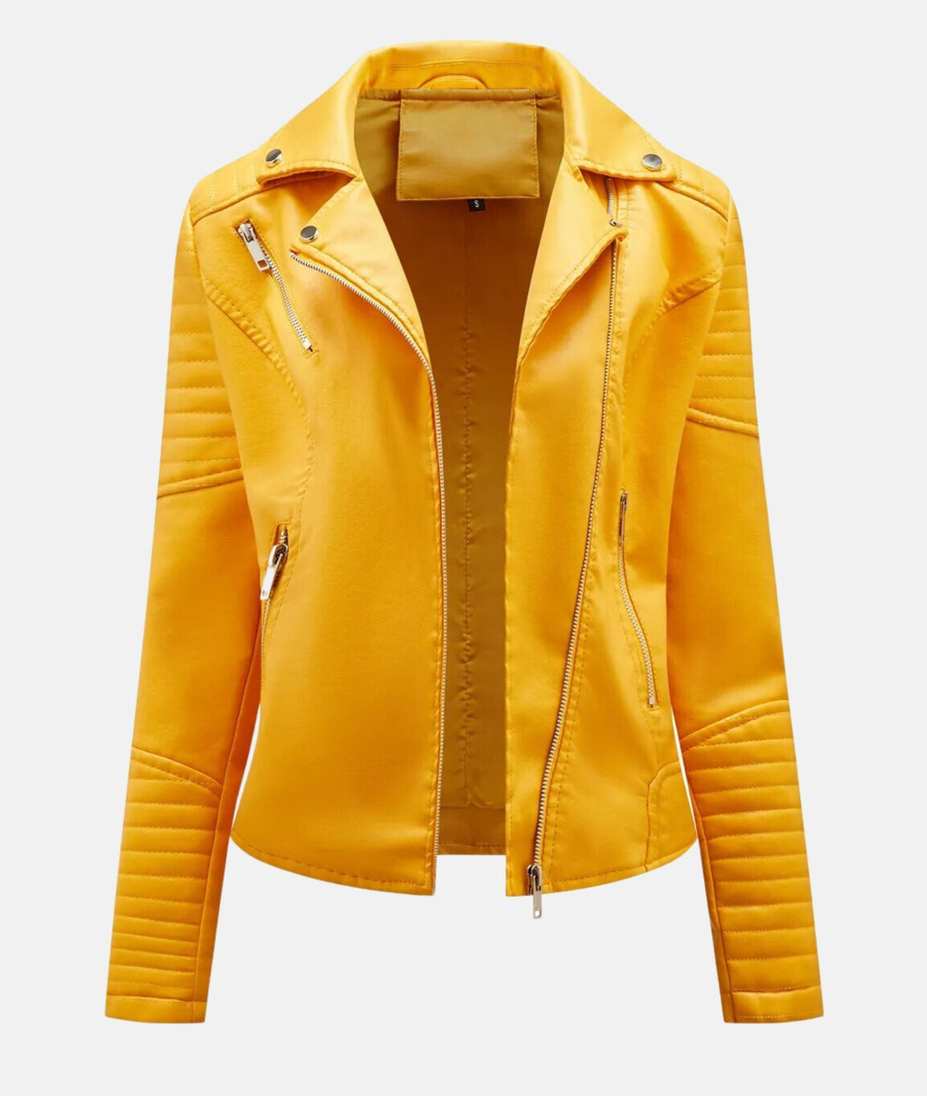 Valenzora | Women's leather jacket without hood - Stylish biker jacket