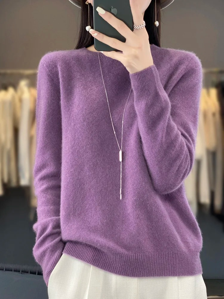 Valenzora | Women's Cashmere Sweater, Round Neck, Soft and Elegant Knit Sweater