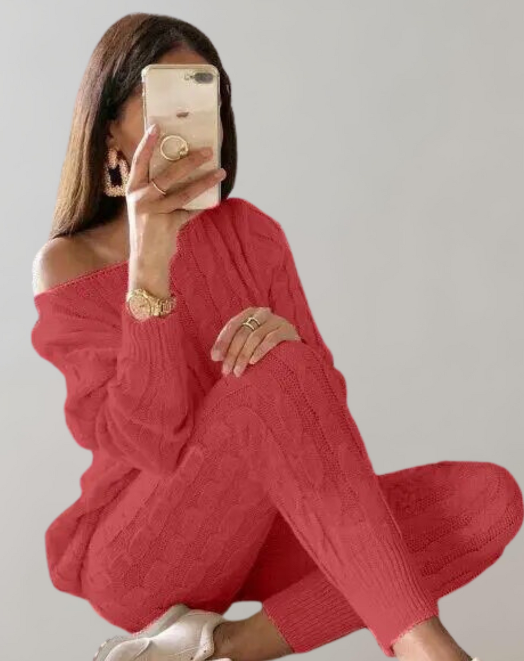 Valenzora - Knitted Shoulder and Trousers Set