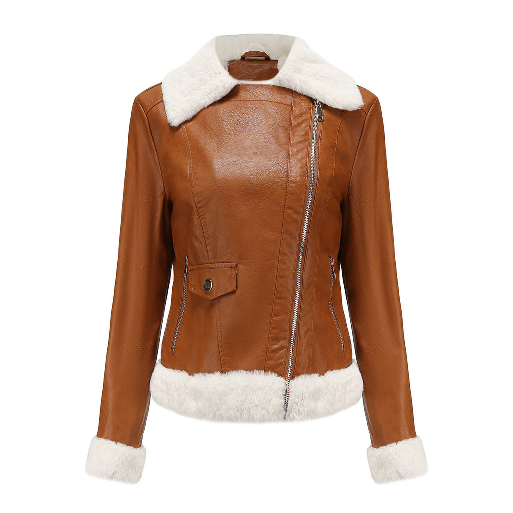 Valenzora | Winterlederjacke mit Fleece-Futter