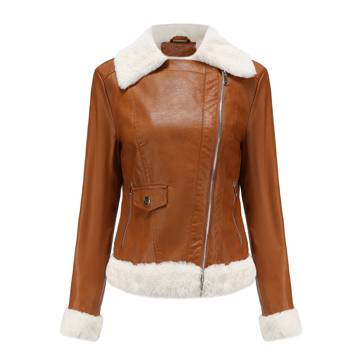 Valenzora | Winterlederjacke mit Fleece-Futter