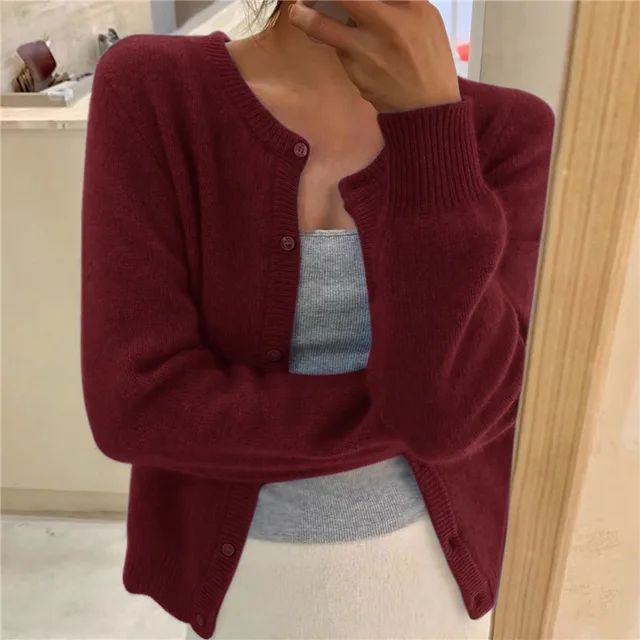 Valenzora | Solid-color knit women's jacket for comfort
