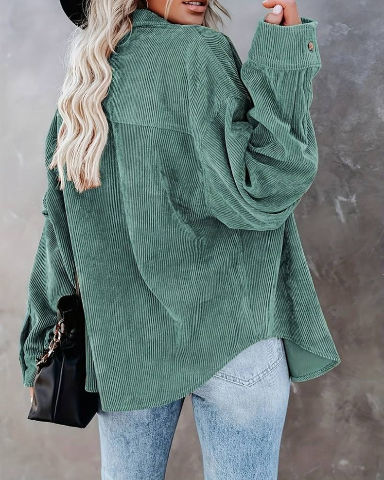 Valenzora - Women's oversized corduroy shirt for casual chic