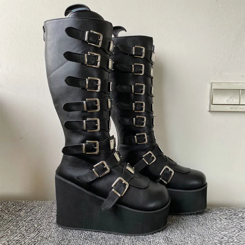 Valenzora | Chunky High-Heel-Stiefel mit Reißverschluss