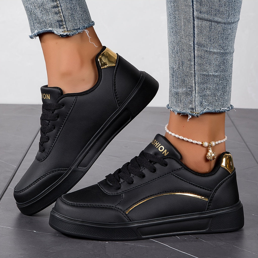 Valenzora | Women's sneakers in a solid color design with laces and a soft sole