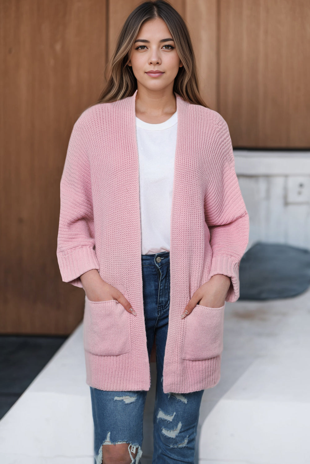 Valenzora | Oversized knitted vest with wrap sleeves for women
