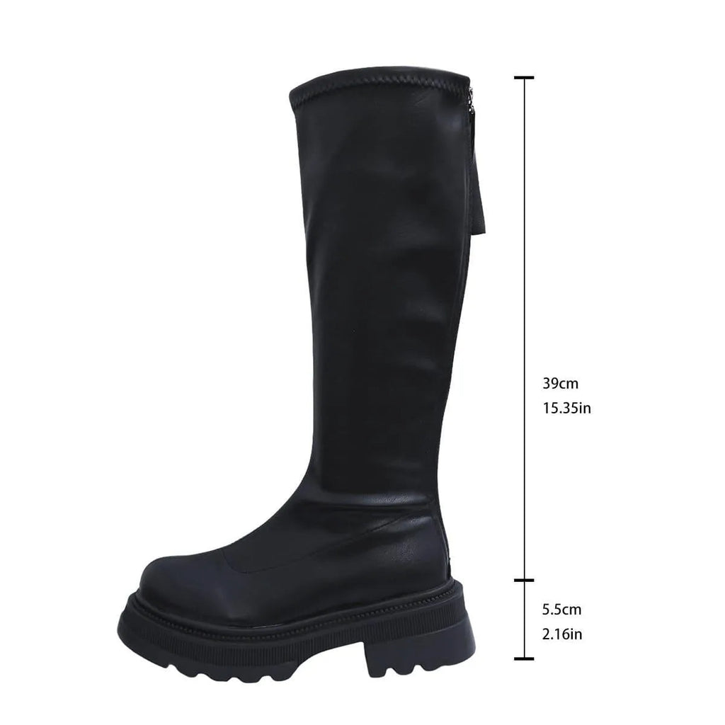 Valenzora | Long ladies lace-up boots casual