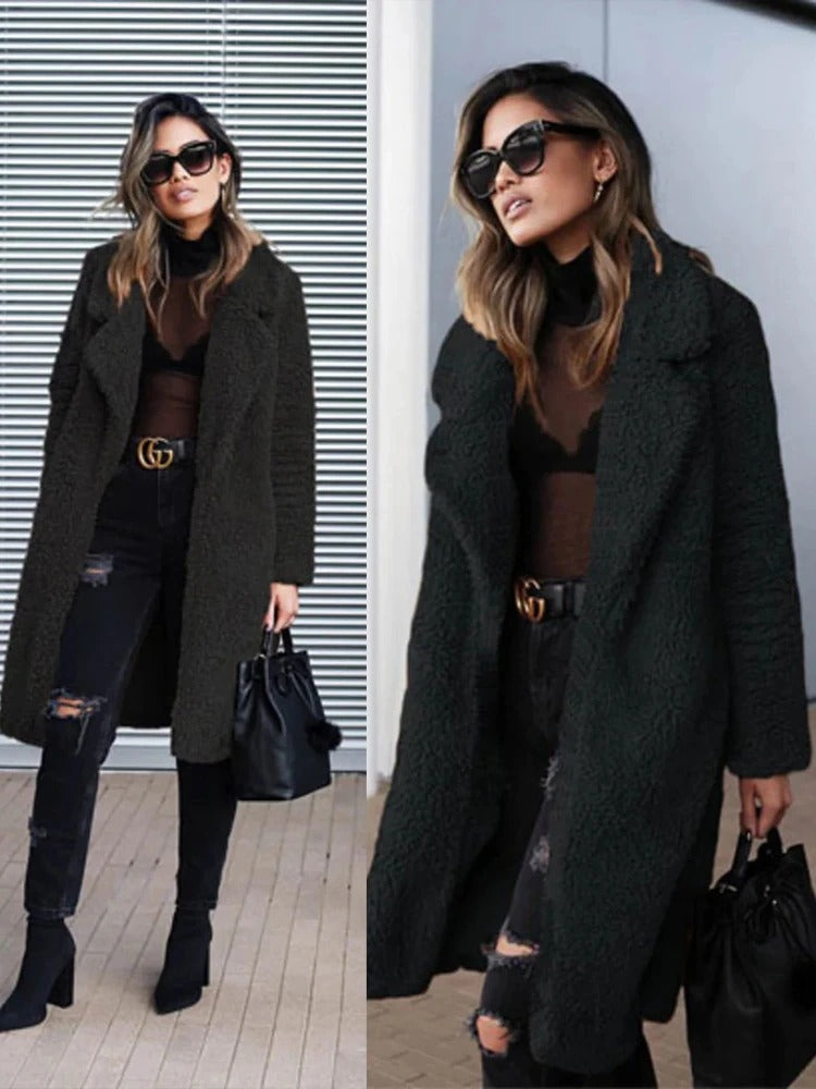 Valenzora Hidden Pocket Teddy Coat