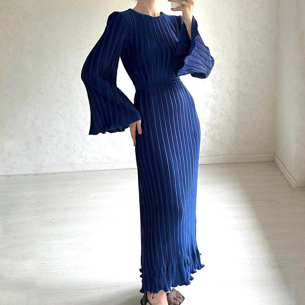 Valenzora | Elegantes plissiertes Maxikleid für Damen