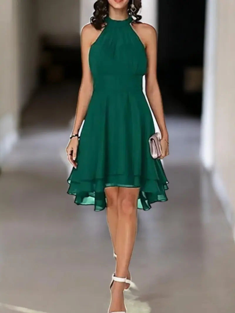 Valenzora | Elegantes, ärmelloses Chiffonkleid