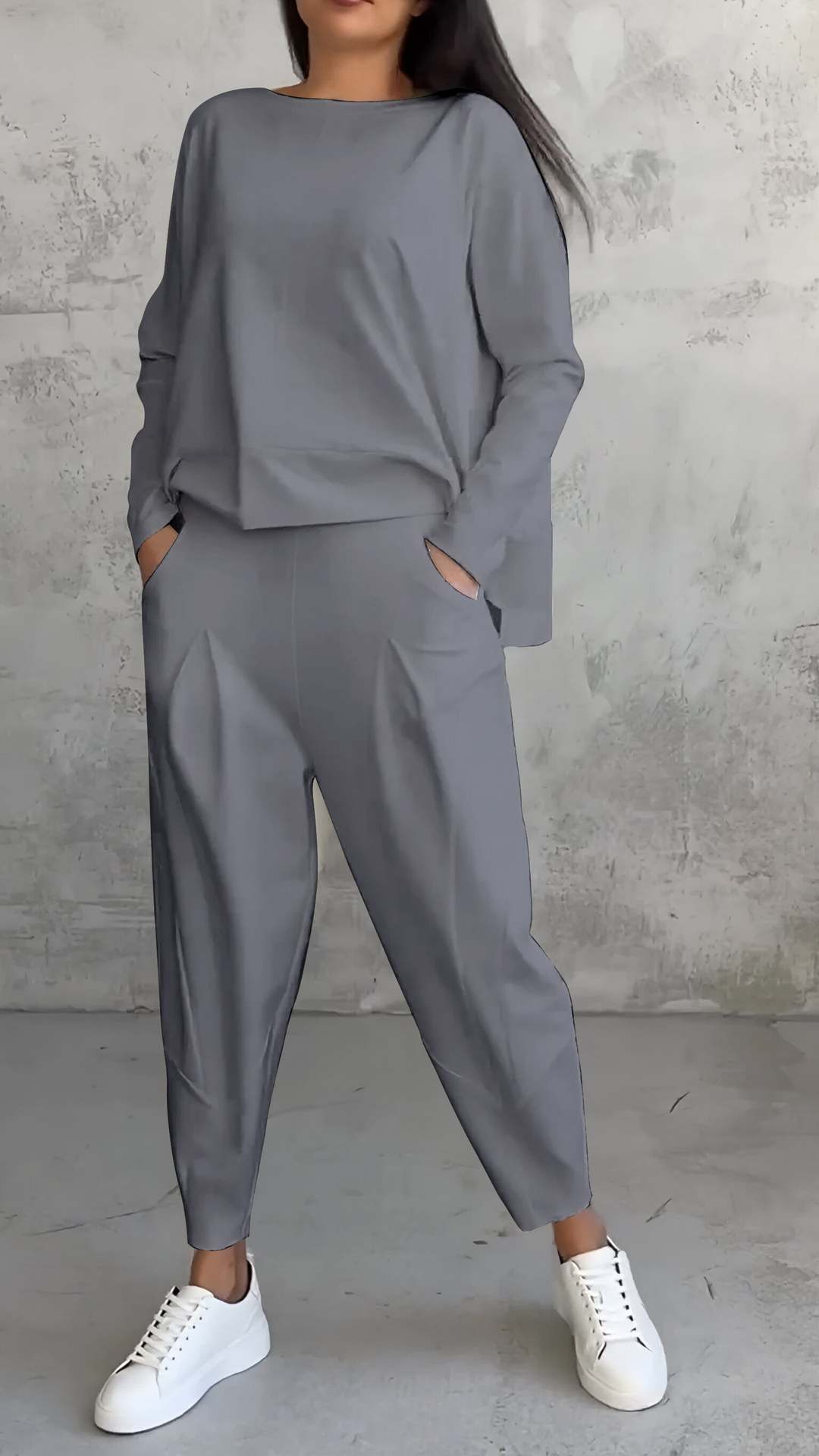 Valenzora | Women's Long-Sleeved Pantsuit, Irregular Design