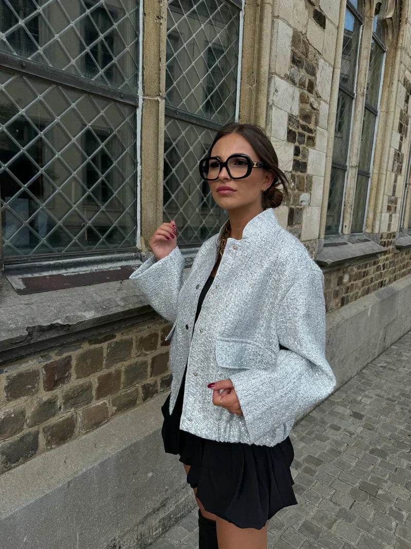 Valenzora | Pailletten-Bomberjacke