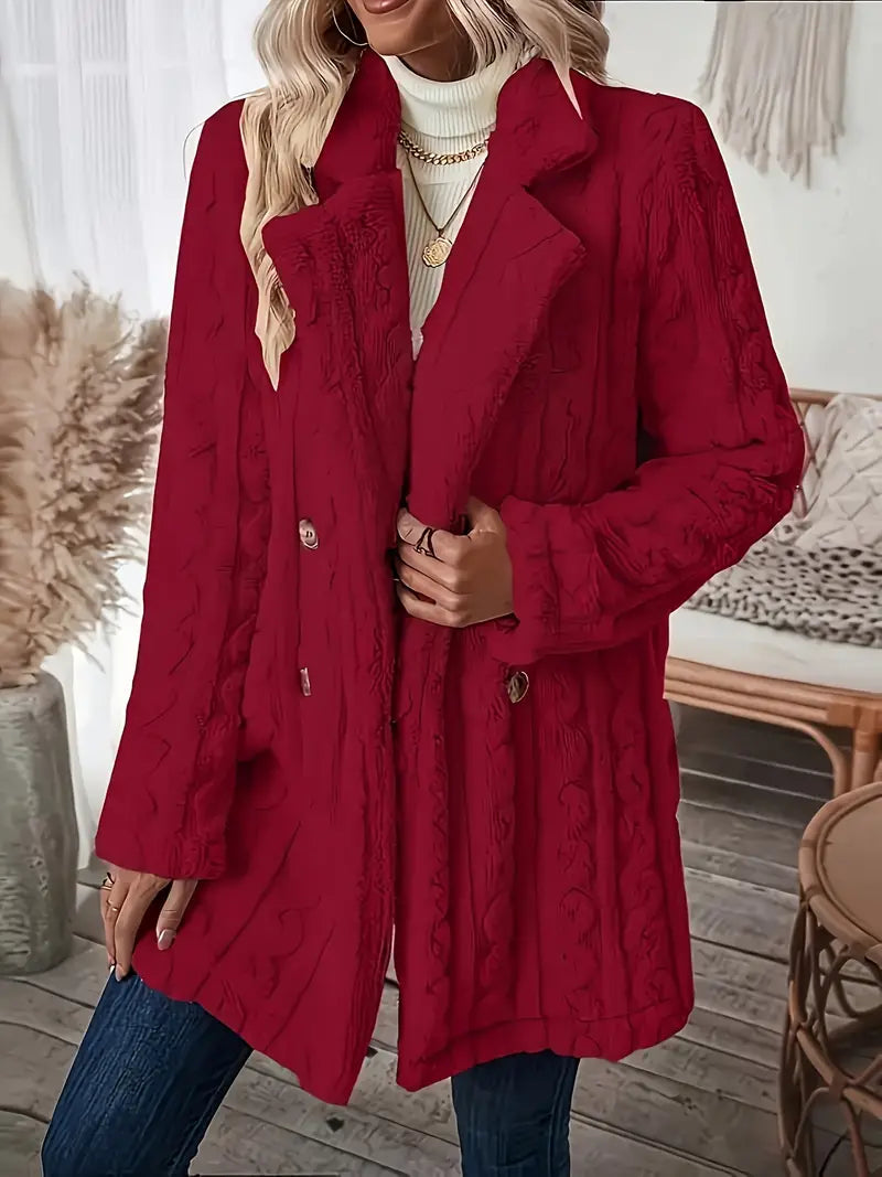Valenzora | Soft, solid-color thermal coat with long sleeves