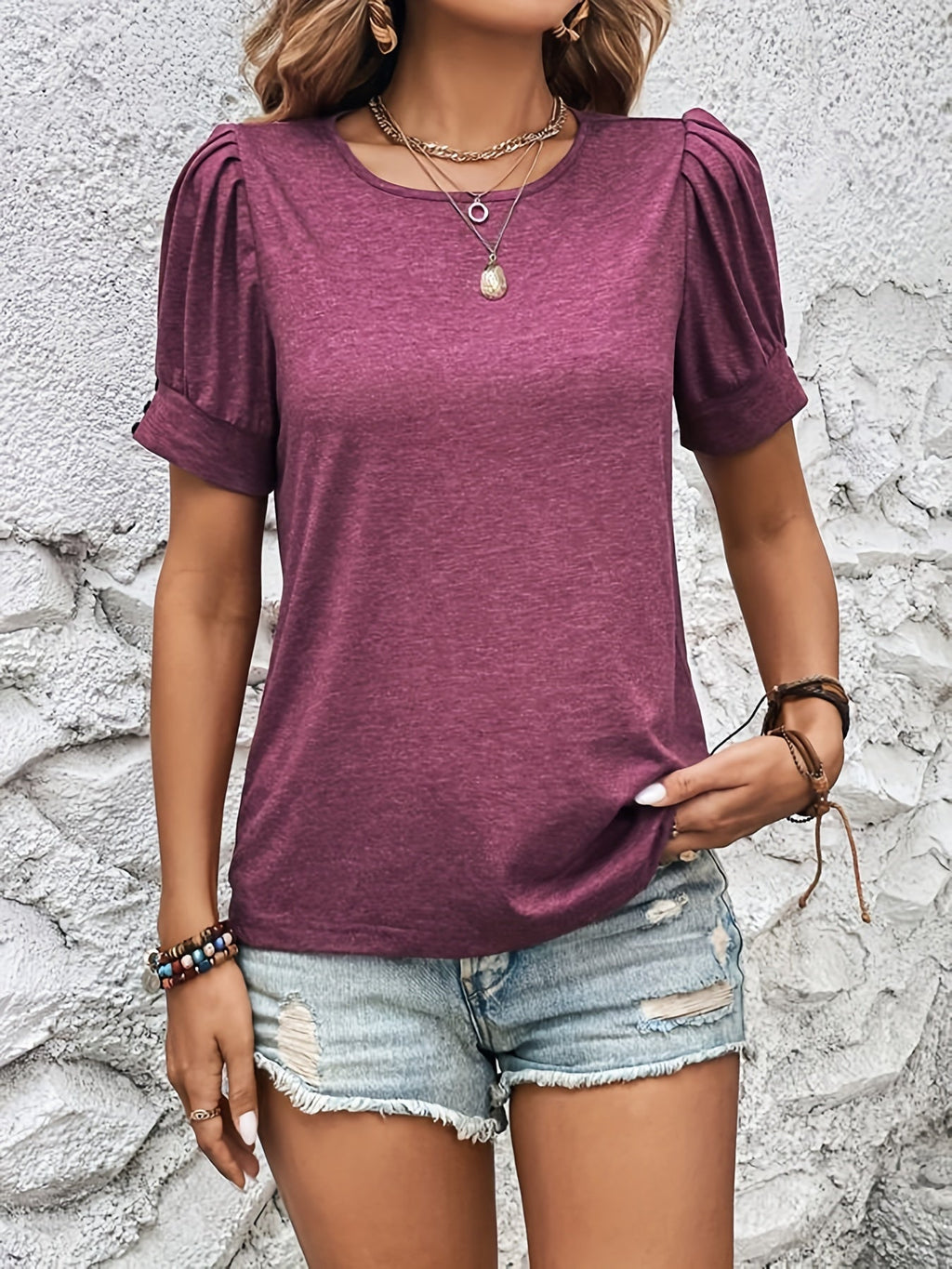 Valenzora | Kurzärmliges Oberteil mit Rüschen – femininer Stil und Komfort
