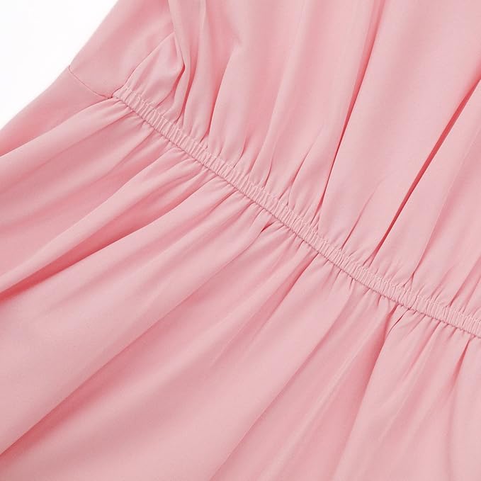 Elegant maxi dress for women – sleeveless V-neck evening dress in solid colors, long dress for weddings & summer parties