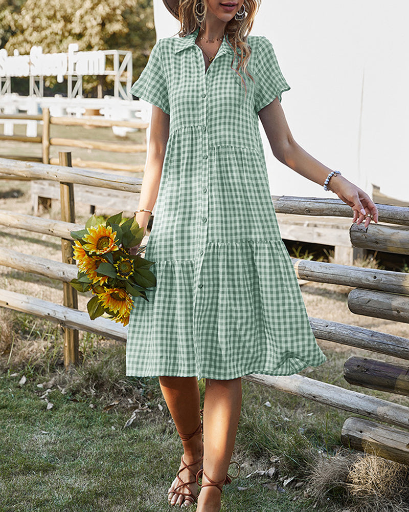 Valenzora | Lässiges Hemdblusenkleid mit Karomuster