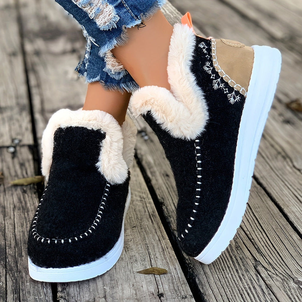 Valenzora | Kuschelige Winterpantoffeln für Damen: Fleecefutter, PU-Sohle und weiche Stoffkonstruktion