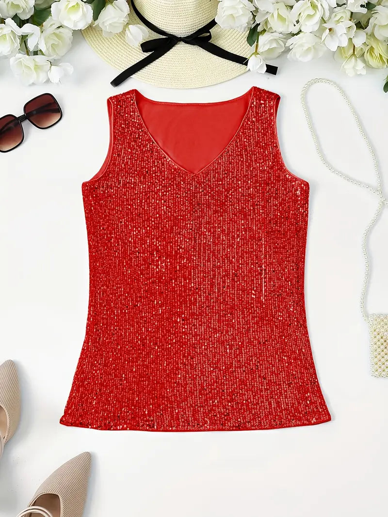 Valenzora | Elegantes, ärmelloses Top mit Pailletten