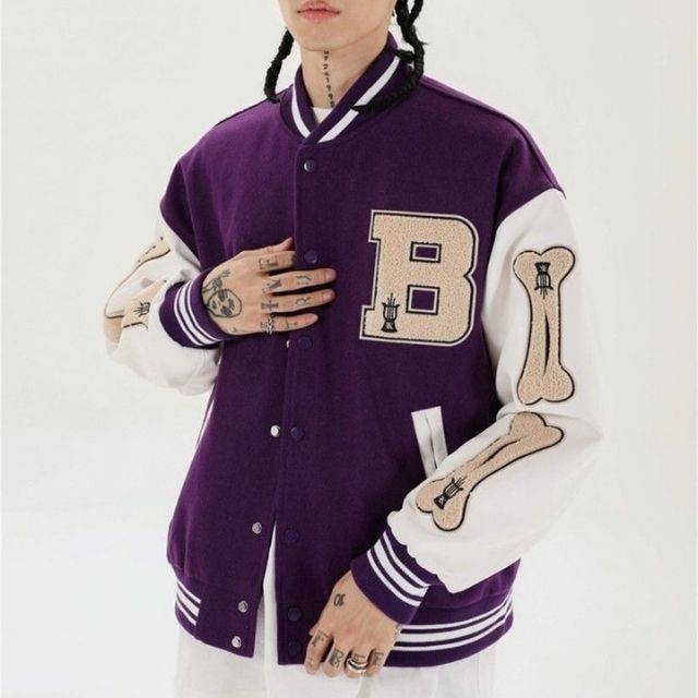 Valenzora | College-Streetwear-Bomberjacke mit gestickten Aufnähern