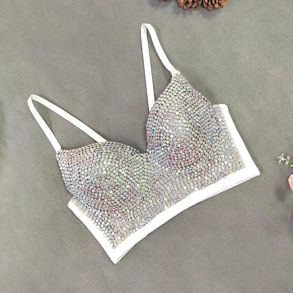 Valenzora | Sexy V-neck bustier-style top with subtle diamonds