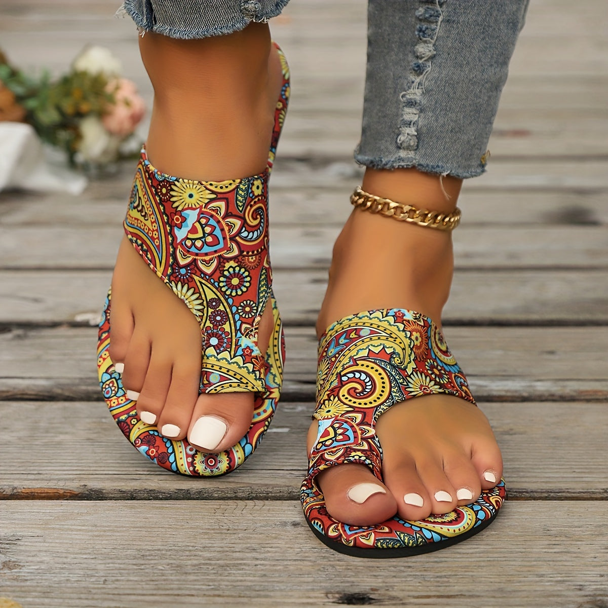 Valenzora | Floral Flip Flops for Women