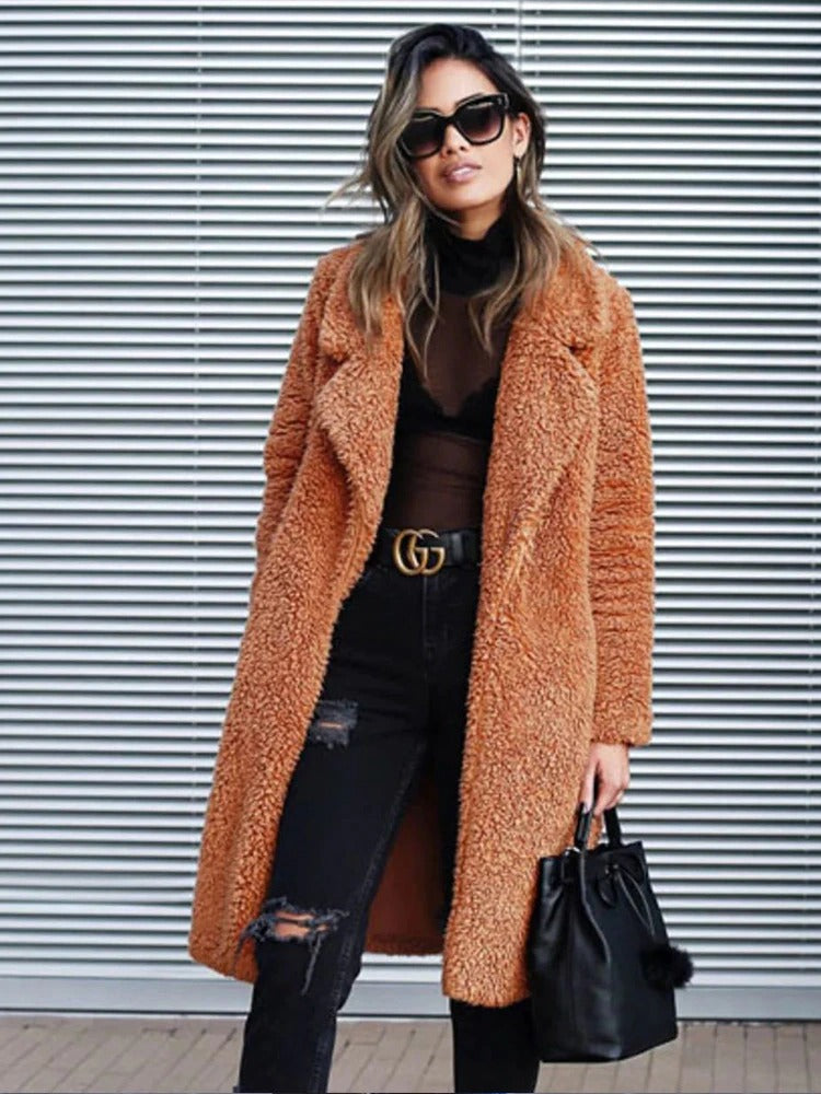 Valenzora Hidden Pocket Teddy Coat
